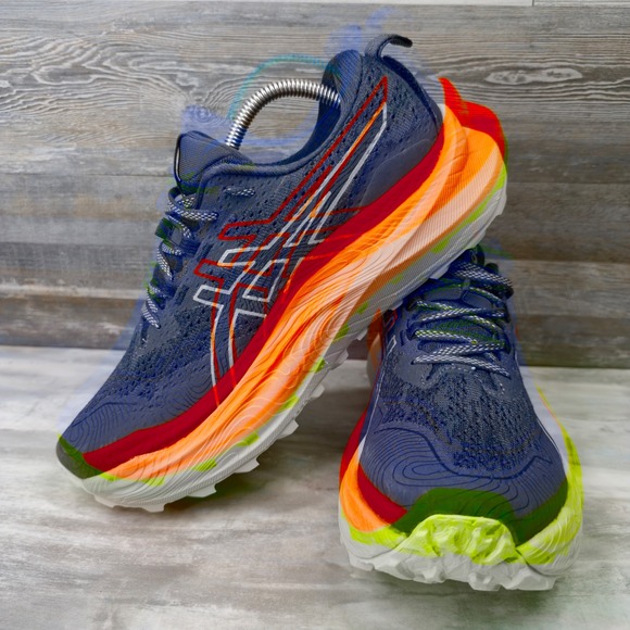 Asics Trabuco Max 2 Mens Size 9 Trail Running Shoes Navy Orange 1011B606 EUC - Picture 16 of 16